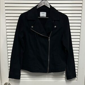 Old Navy Black Twill Motorcycle style jacket